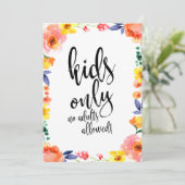 Kinderstoel Betaalbare Bloemige Boho Trouwbord Kaart (Staand voorkant)