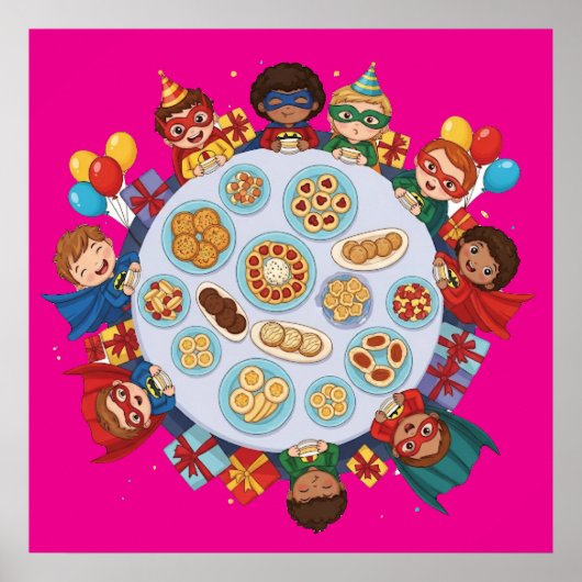 Kindersuperheldenkostuumfeest Poster (Voorkant)