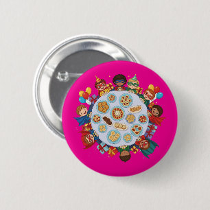 Kindersuperheldenkostuumfeest Ronde Button 5,7 Cm