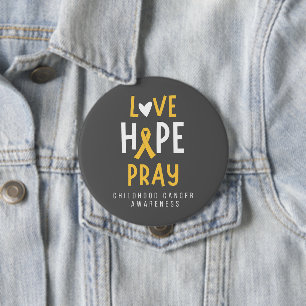 Kindertijd kanker.liefde.hoop.bidden. Button