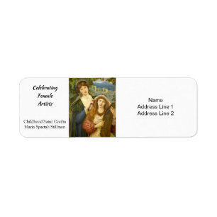 Kindertijd Saint Cecilia, Maria Spartali Stillman Etiket