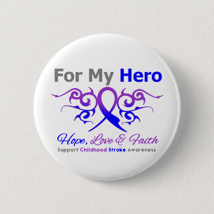 Kindertijd Stroke Tribal Ribbon Hero Ronde Button 5,7 Cm