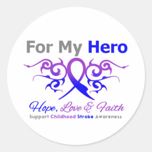 Kindertijd Stroke Tribal Ribbon Hero Ronde Sticker