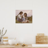 Kindertijd van Idyll door Bouguereau Poster (Keuken)