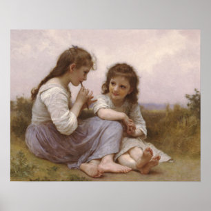 Kindertijd van Idyll door Bouguereau Poster