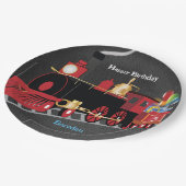 Kindertrein Chalkboard Verjaardagsfeest Papieren Bordje (Gekanteld)