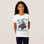 Kindertuin Dinosaur T Rex naar school T-shirt (Voorkant volledig)