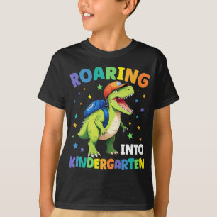 Kindertuin Dinosaur T Rex naar school T-shirt