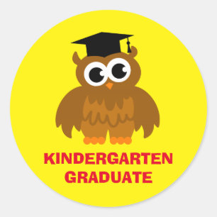Kindertuinstickers met een schattige uil ronde sticker