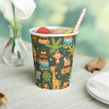 Kinderverjaardag Jungle Thema Papieren Bekers