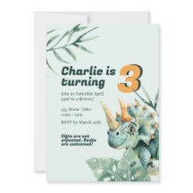 Kinderverjaardag Uitnodiging Dinosaurus Thema