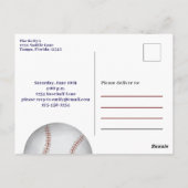 Kinderverjaardagsfeestje honkbal op maat briefkaart (Achterkant)