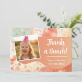 Kinderverjaardagsfoto Bedankt Confetti (Staand voorkant)