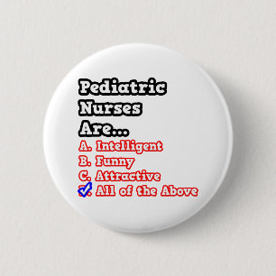 Kinderverpleegkundige Quiz...Joke Ronde Button 5,7 Cm