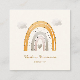 Kinderverzorger Babysitter Daycare Rainbow QR Vierkante Visitekaartje