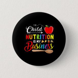 Kindervoeding is mijn bedrijf schattig appel terug ronde button 5,7 cm
