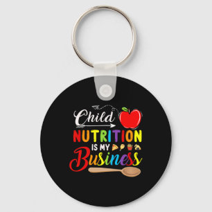 Kindervoeding is mijn bedrijf schattig appel terug sleutelhanger