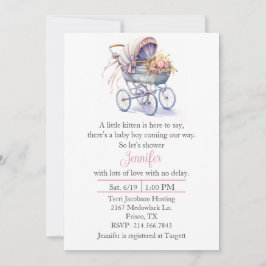  kinderwagen Baby shower uitnodiging