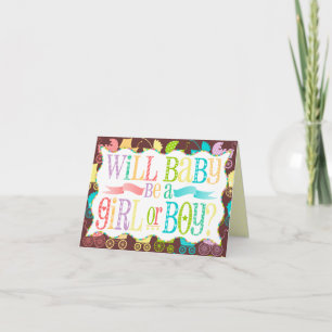 Kinderwagen Chic Gender Reveal - Aangepaste notiti Kaart