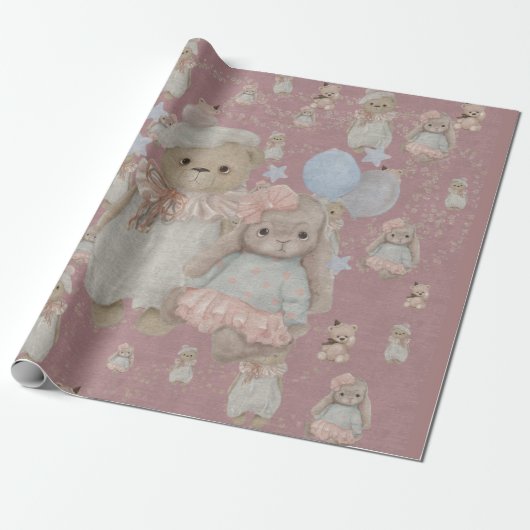 kinderwereld van schattig speelgoed dat papier inp (Uitgerold)