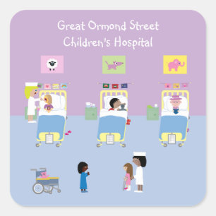 Kinderziekenhuis  Ward Vierkante Sticker