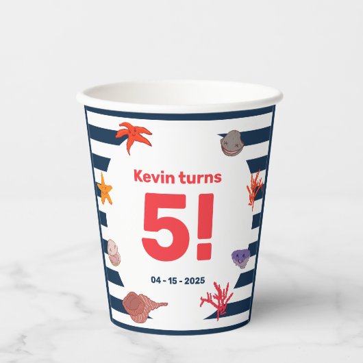 Kinderzomerfeest voor zeilers papieren bekers (Voorkant)