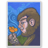 Kindhearted Bigfoot ruikt een bloem Sticker (Voorkant)