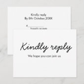 Kindly antwoordt het verzoek om naamtekst toe te v briefkaart (Voorkant / Achterkant)