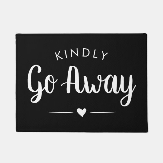 Kindly Go Away Calligraphy - Introvert Funny Deurmat (Voorkant)
