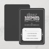 Kindly Reagly Chalkboard Style Wedding RSVP-kaart RSVP Kaartje (Voorkant / Achterkant)