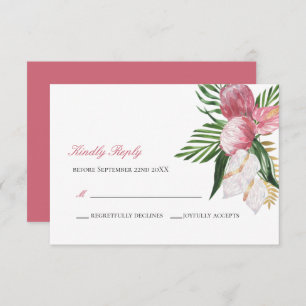 Kindly Reply Elegant Tropical Paradise Wedding R RSVP Kaartje