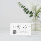 Kindly Reply Minimalist Wedding RSVP Enclosure Car Informatiekaartje (Staand voorkant)