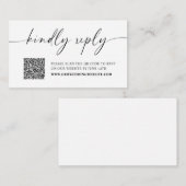 Kindly Reply Minimalist Wedding RSVP Enclosure Car Informatiekaartje (Voorkant / Achterkant)