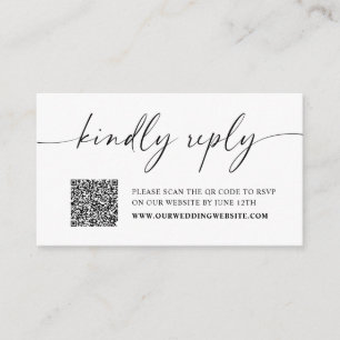 Kindly Reply Minimalist Wedding RSVP Enclosure Car Informatiekaartje