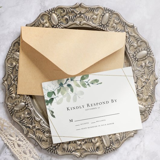 Kindly Resplas Eucalyptus Greenergy Wedding RSVP