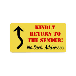 "Kindly Return to the Sender!" "Geen dergelijke ge Etiket