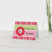 Kindmonogram en -strepen - Hartelijk dank Bedankkaart (Voorkant)