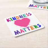 KINDNESS-AANGELEGENHEDEN VIERKANTE KARTONNEN ONDERZETTER (Schuin)