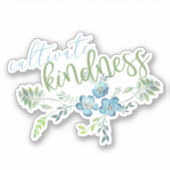 Kindness Boho Blue Flowers Sticker kweken (Voorkant)