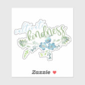 Kindness Boho Blue Flowers Sticker kweken (Vel)