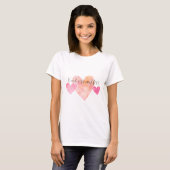 Kindness doet roze Waterverf harten T-shirt (Voorkant volledig)