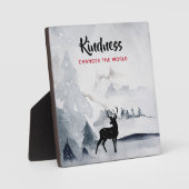 Kindness Gezegde met Majestic Deer Waterverf Fotoplaat (Voorkant)
