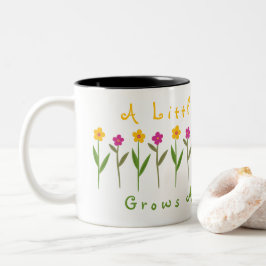 Kindness Grows Flowers Inspirerend Tweekleurige Koffiemok