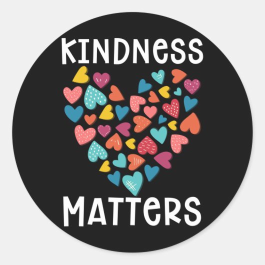 Kindness Heart Equality in Kind Ronde Sticker (Voorkant)