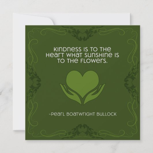Kindness Inspirerend Note Card in Green Save The Date (Voorkant)