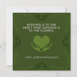 Kindness Inspirerend Note Card in Green Save The Date