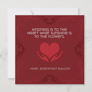 Kindness Inspirerend Note Card in Red Save The Date