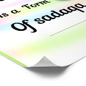 Kindness is a form of sadaqa. An inspirational art Poster (Hoek)