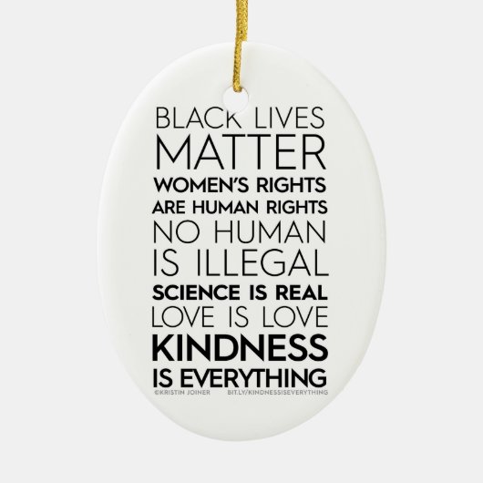 Kindness is alles ovaal versierend keramisch ornament (Voorkant)