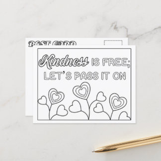 Kindness is gratis kleuren briefkaart